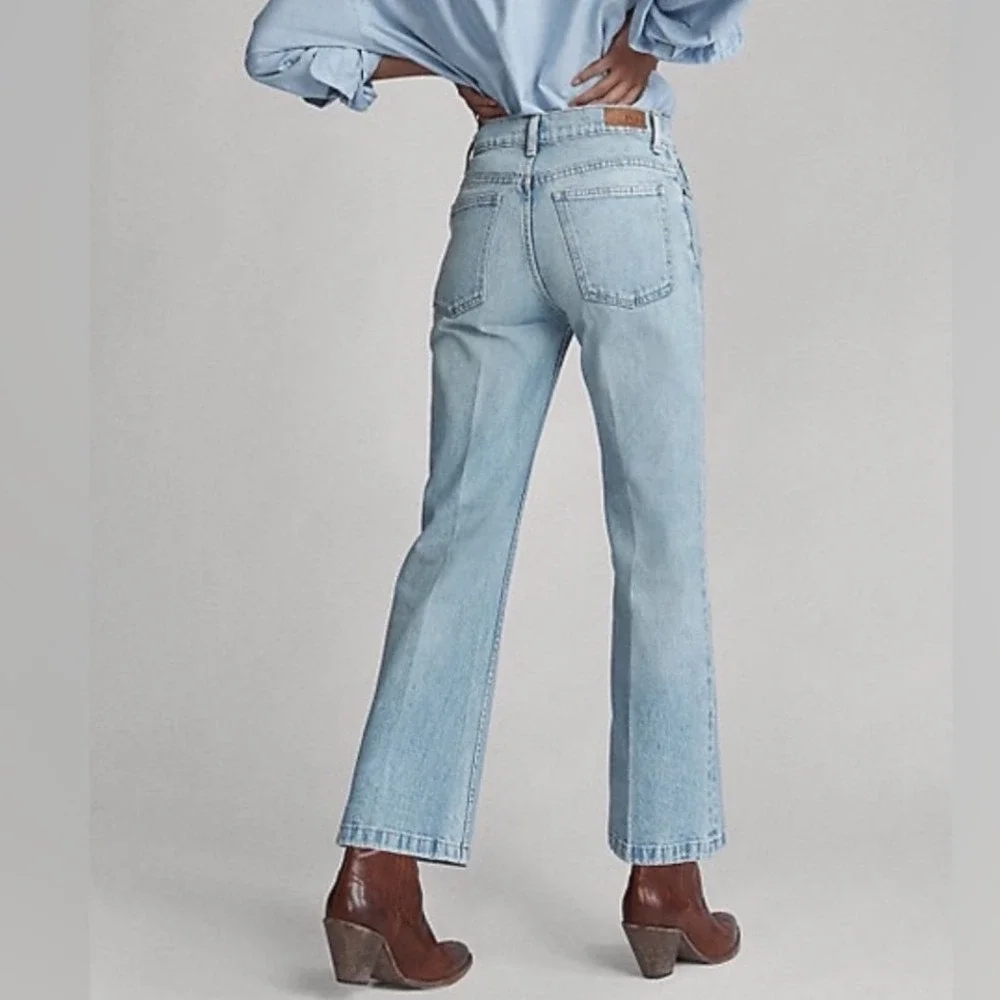 Polo Ralph Lauren‎ Women Light Wash Laight Cropped Flare Jeans size 32 x 27